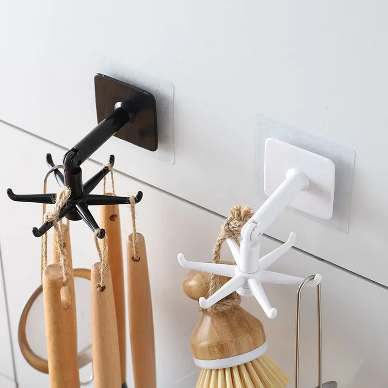Kitchen Hook Universal Hooks 360-degree Rotatable Six-claw Storage Hooks Bathroom Bath Towel Rack Punch-free Kitchen Organizer
Kitchen Hook Universal Hooks 360-degree Rotatable Six-claw Storage Hooks Bathroom Bath Towel Rack Punch-free Kitchen Organizer