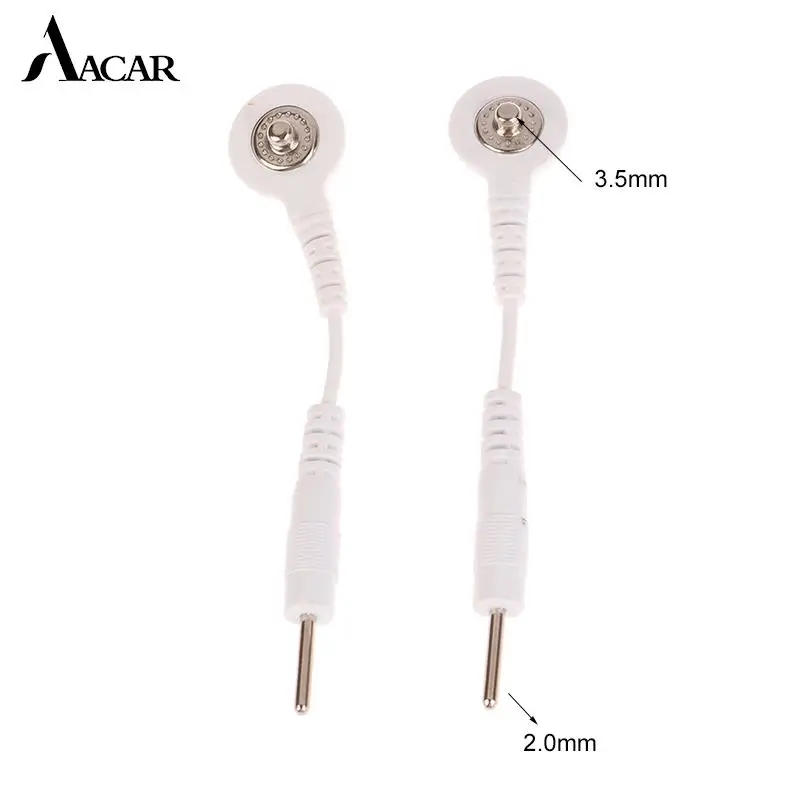 

2PCS Cable Use Electrode Lead Wire Connecting Cables Plug 2.0mm Snap 3.5mm Male Connector For Tens/EMS Massage Machine Device
