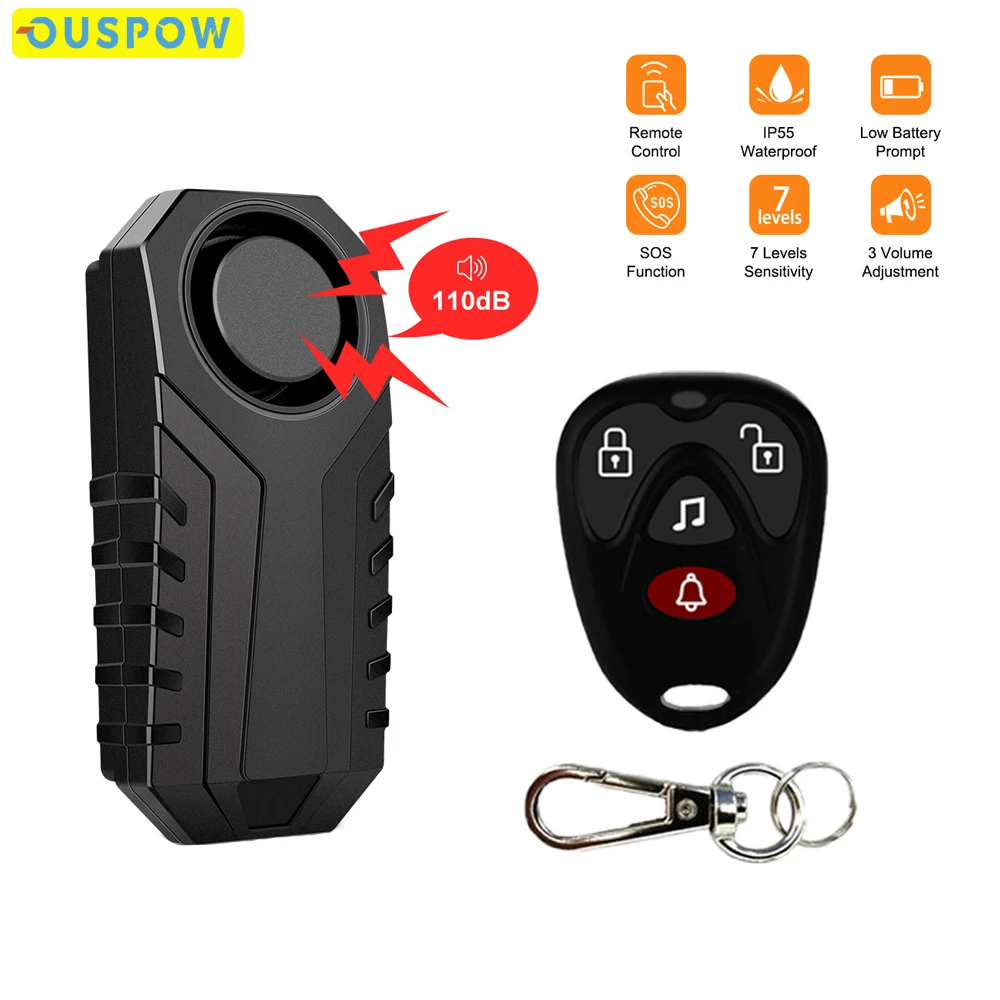 Ouspow Waterproof Motorcycle Alarm 113dB Remote Control Wireless Anti Lost Warning Alarm Sensor Bike Alarm Security Protection
Ouspow Waterproof Motorcycle Alarm 113dB Remote Control Wireless Anti Lost Warning Alarm Sensor Bike Alarm Security Protection