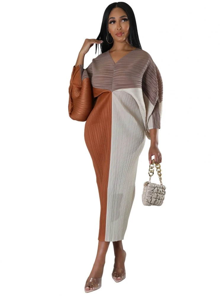 2023 New Spring Autumn Robe For Women Fashion V-Neck Streetwear Loose Fit Pencil Dress With Batwing Sleeve Pullover Long Dresses
2023 New Spring Autumn Robe For Women Fashion V-Neck Streetwear Loose Fit Pencil Dress With Batwing Sleeve Pullover Long Dresses