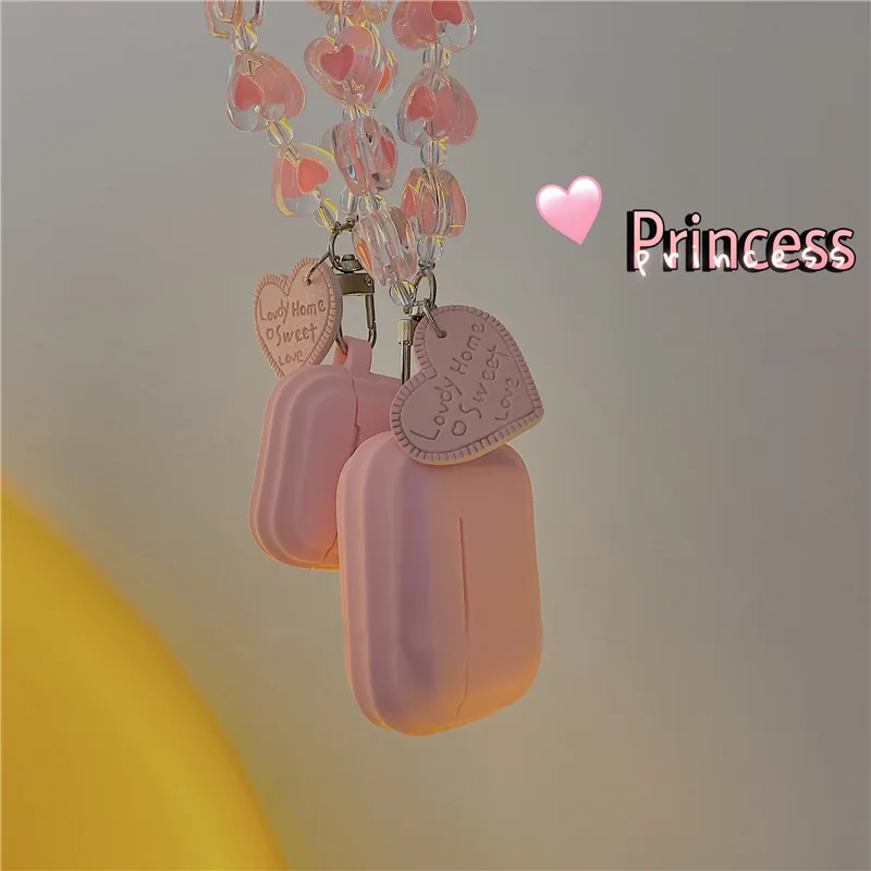 

fundas For AirPods Pro Case AirPods 2 Cute Korean chain Pendant keyring headphone case air pods Pro 3 silicone Earphone Cover