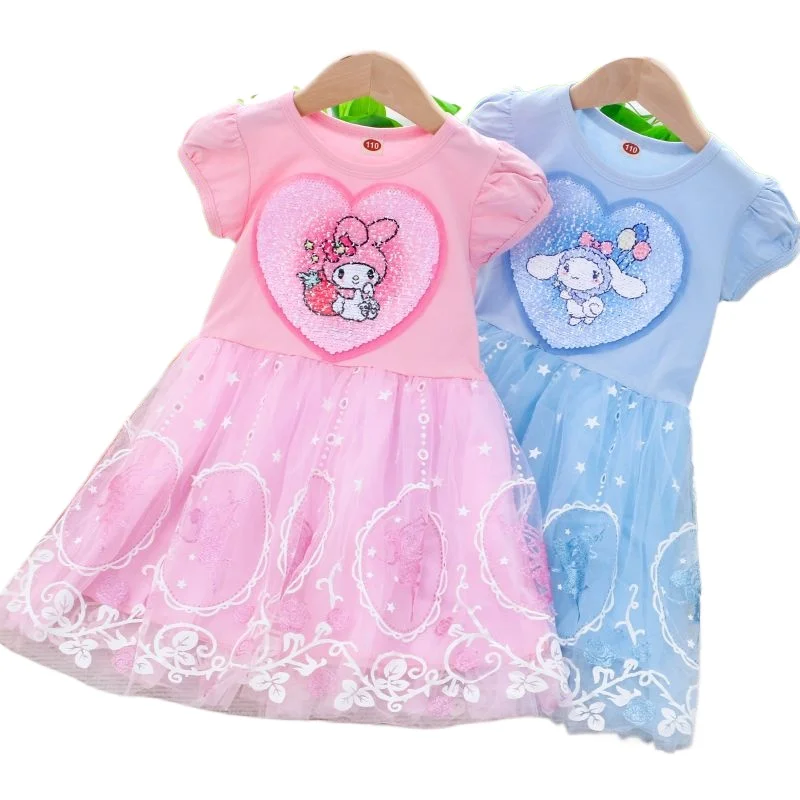 Girly Heart Kawaii My Melody Anime Kawaii Sanrio Cotton Princess Dress Summer Cute Cinnamoroll Children Short Sleeve Skirt Gifts
Girly Heart Kawaii My Melody Anime Kawaii Sanrio Cotton Princess Dress Summer Cute Cinnamoroll Children Short Sleeve Skirt Gifts