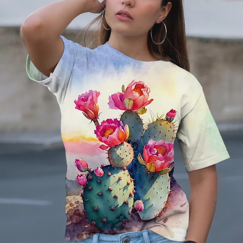 Mexican National Flower Cactus 3D Printed Women's Top Girl T-shirt Large Round Neck Women's Clothing Cactus Country
Mexican National Flower Cactus 3D Printed Women's Top Girl T-shirt Large Round Neck Women's Clothing Cactus Country