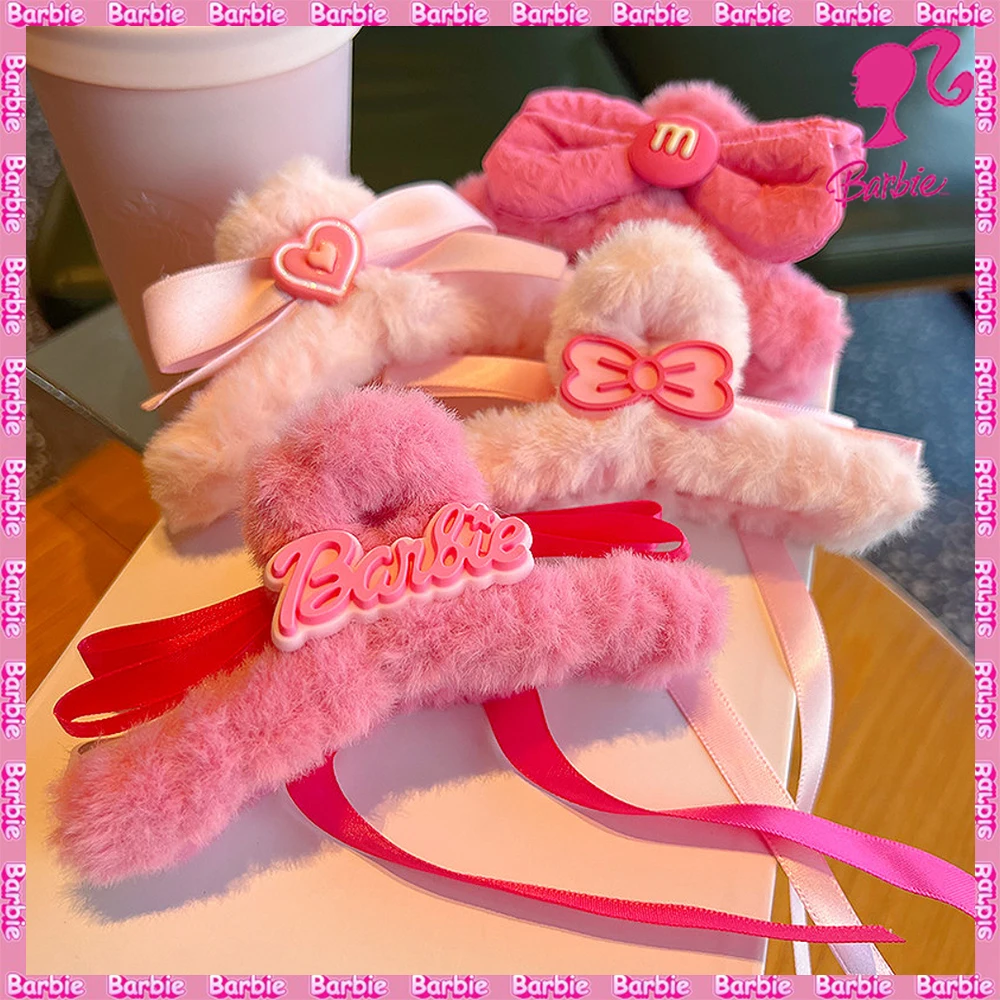 Barbie Pink Hair Clip for Women Korean Love Bow Plush Hairgrips Fashion Sweet Hair Claw Clips Girl Hairpin Hair Accessories Gift
Barbie Pink Hair Clip for Women Korean Love Bow Plush Hairgrips Fashion Sweet Hair Claw Clips Girl Hairpin Hair Accessories Gift