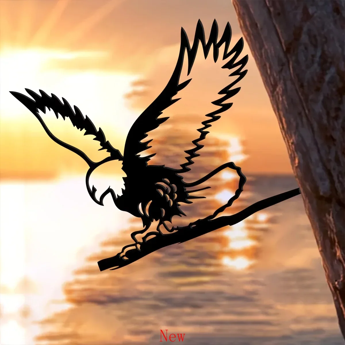 

Promotion 1pc Metal Eagle Flying Free Silhouette Rustic Outdoor Decoration Home Iron Garden Decor Steel Sign Cutout for Patio De