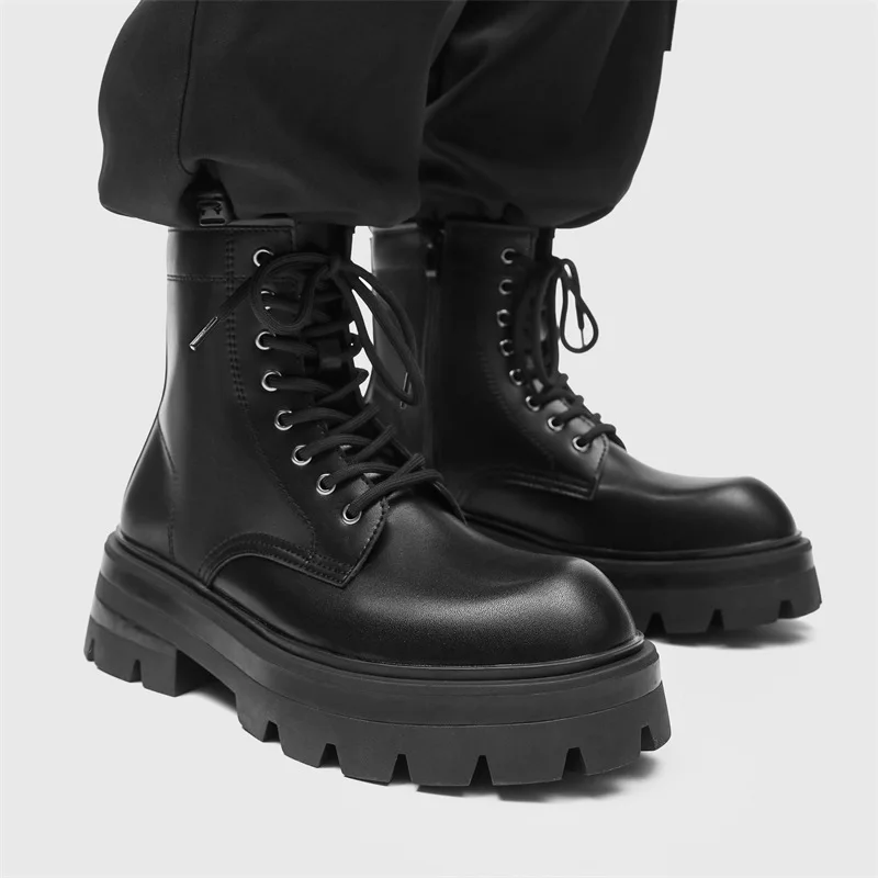 Men Derby Boots Split Leather Thick Sole Ankle Boots Male Platform Motorcycle Boots Autumn Winter High Top Casual Shoes
Men Derby Boots Split Leather Thick Sole Ankle Boots Male Platform Motorcycle Boots Autumn Winter High Top Casual Shoes