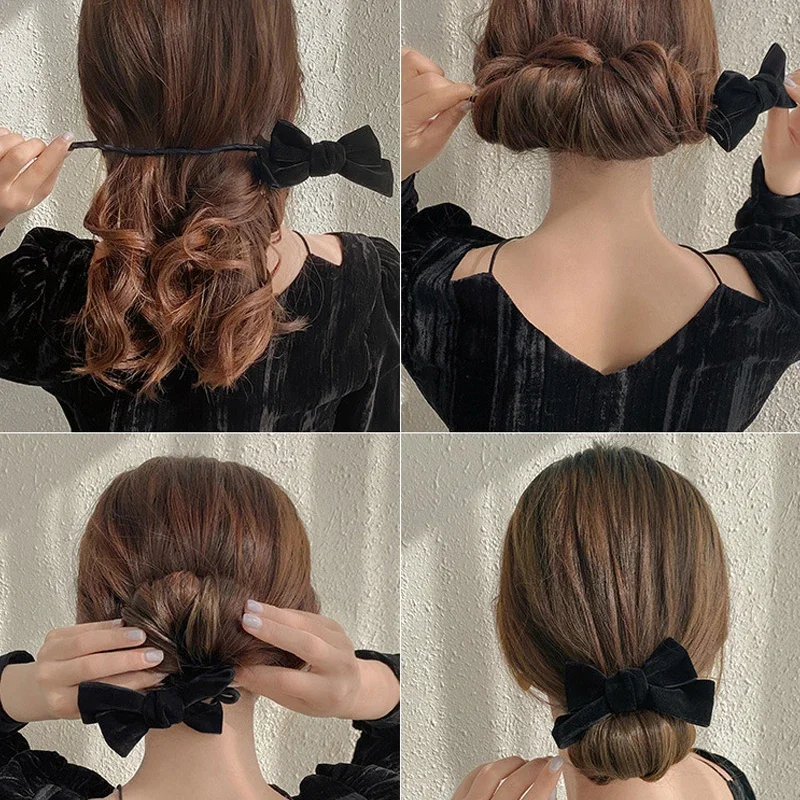 

Magic Bow Clip Bun Curler Braider Hairstyle Twist Elegant French Style Maker Tool Dount Twist Hair Accessories Styling Fashion