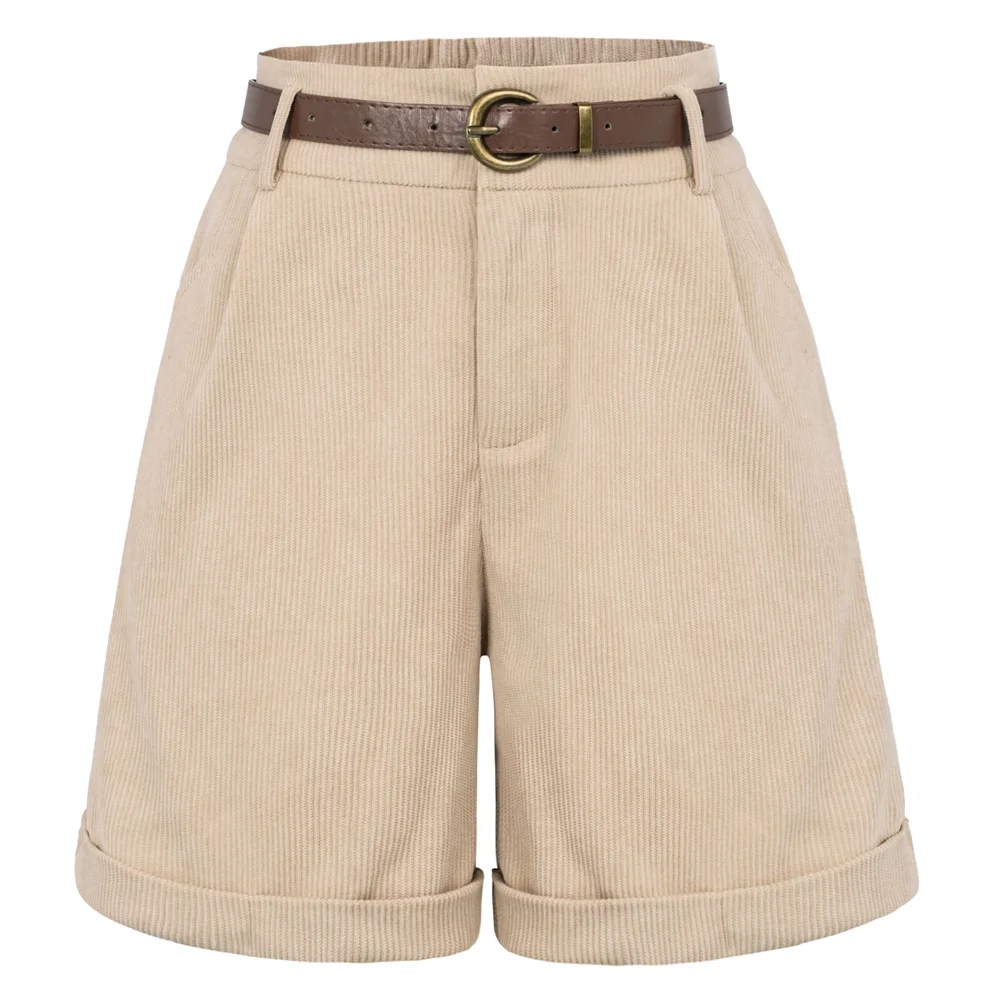 Belle Poque Women Vintage Corduroy Shorts With Belt Summer Elastic High Waist Wide Leg Short Pants Elegant Lady Bermuda Shorts
Belle Poque Women Vintage Corduroy Shorts With Belt Summer Elastic High Waist Wide Leg Short Pants Elegant Lady Bermuda Shorts