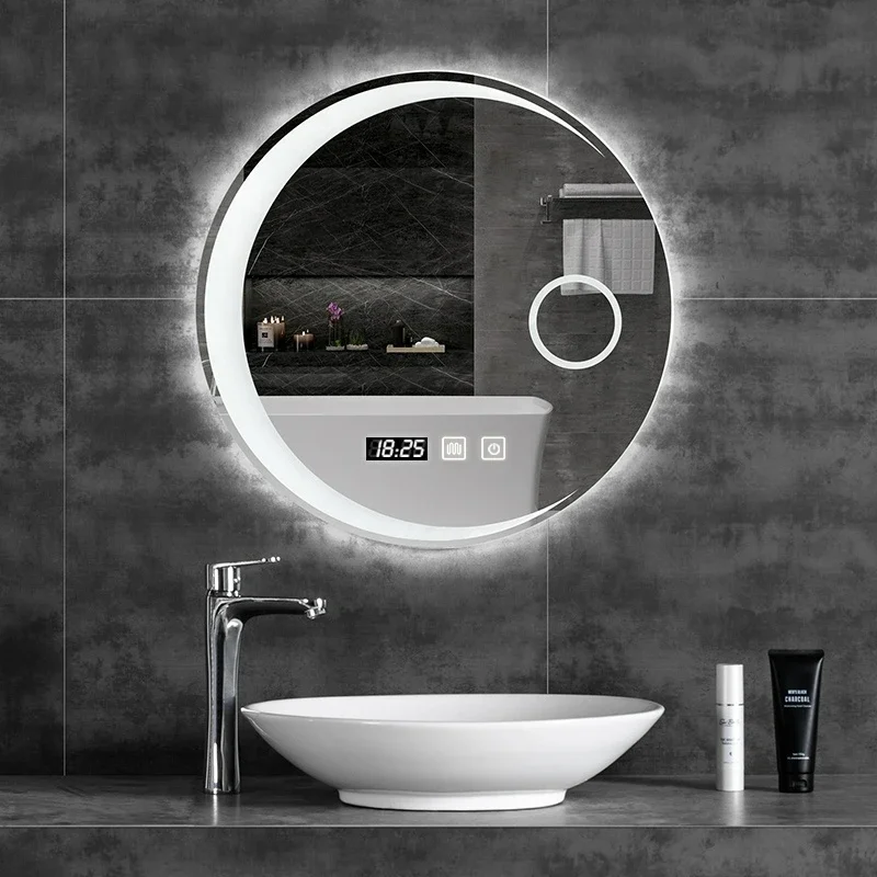 60 CM Round Smart Hotel Bedroom Defogging Decorative Mirror Color Adjustable Backlight With Bathroom Mirror
60 CM Round Smart Hotel Bedroom Defogging Decorative Mirror Color Adjustable Backlight With Bathroom Mirror