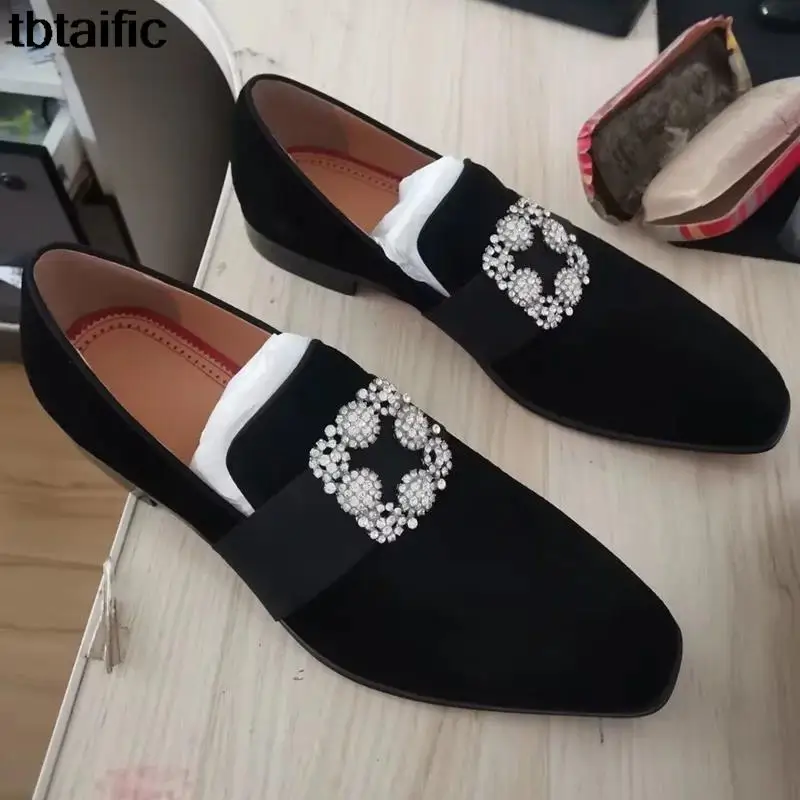 Black Suede Shoes Italian Rhinestone Loafers Formal Shoes Fashion Handmade Men's Party and Wedding Shoes for Men
Black Suede Shoes Italian Rhinestone Loafers Formal Shoes Fashion Handmade Men's Party and Wedding Shoes for Men