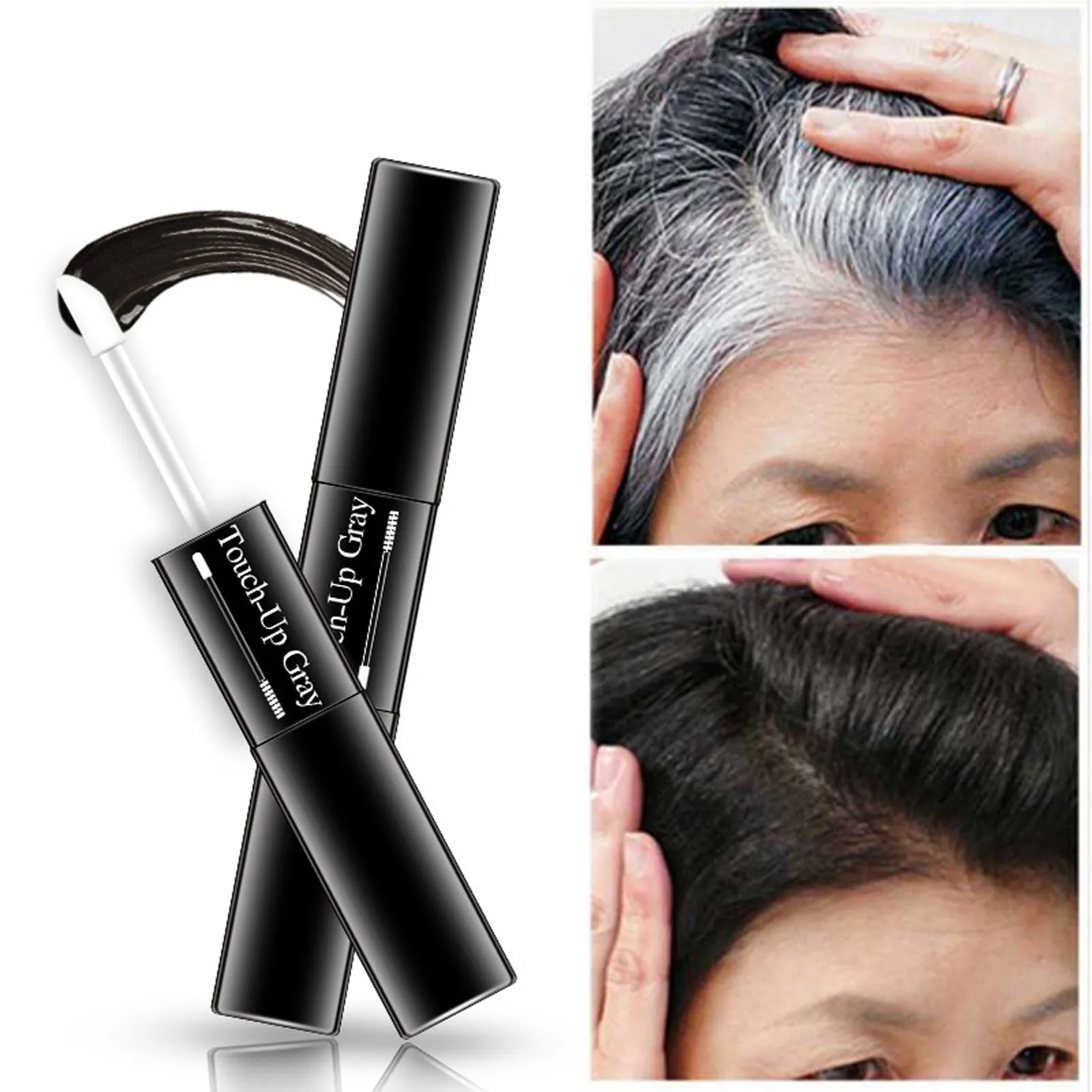 

7ml One-time White Grey Hair Cover Up Stick Hair Chalk Temporary Hair Color Brush DIY Women Hair Coloring Wax Mascara Dye Cream