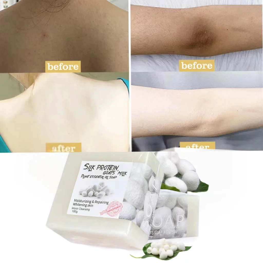 100g Silk Protein ShowerSoapWhitening Lightening Melanin Nourishing Removing Chicken Smooth Skin Body care Beautiful And Healthy
100g Silk Protein ShowerSoapWhitening Lightening Melanin Nourishing Removing Chicken Smooth Skin Body care Beautiful And Healthy