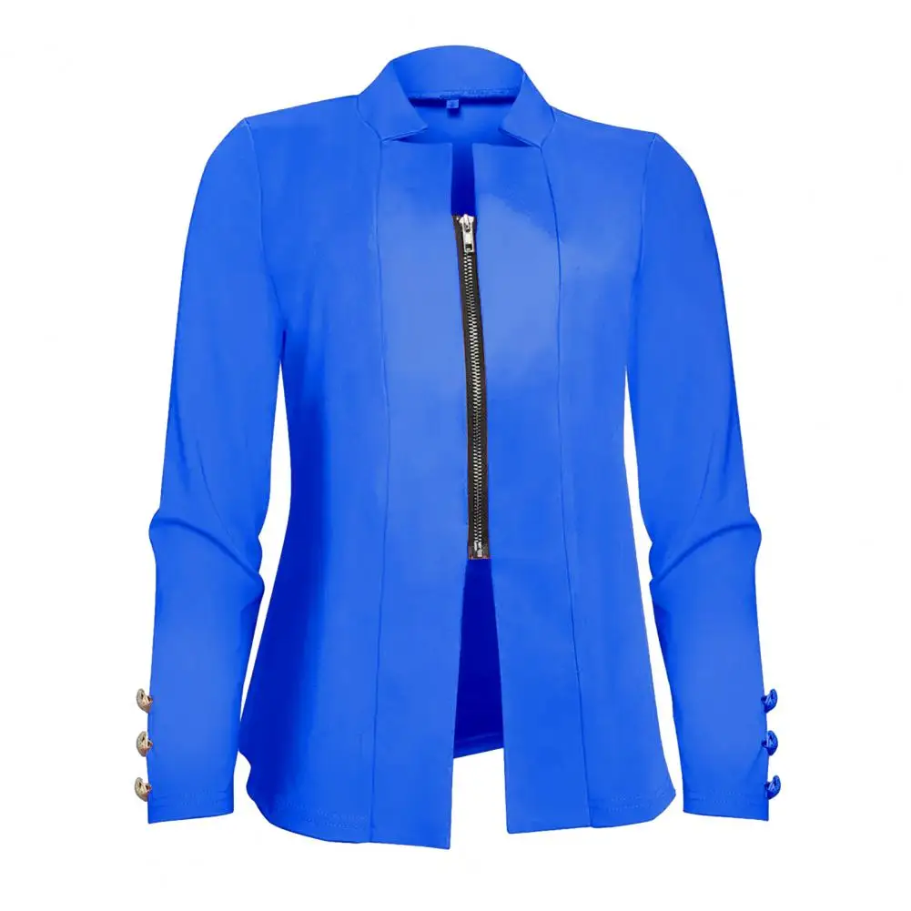 Buttoned Sleeve Coat Professional Women's Slim Fit Business Suit Coat with Notched Collar Zipper Placket Solid for Workwear
Buttoned Sleeve Coat Professional Women's Slim Fit Business Suit Coat with Notched Collar Zipper Placket Solid for Workwear