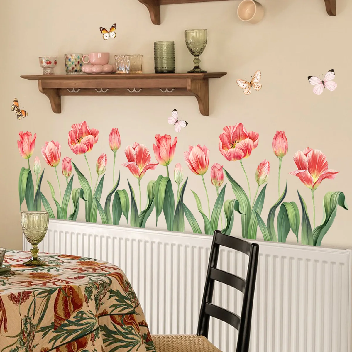 Nature Pastoral Style Pink Tulip Flower Butterfly Wall Stickers Kids Room Living-room Home Decoration Decal Poster Wallpaper
Nature Pastoral Style Pink Tulip Flower Butterfly Wall Stickers Kids Room Living-room Home Decoration Decal Poster Wallpaper