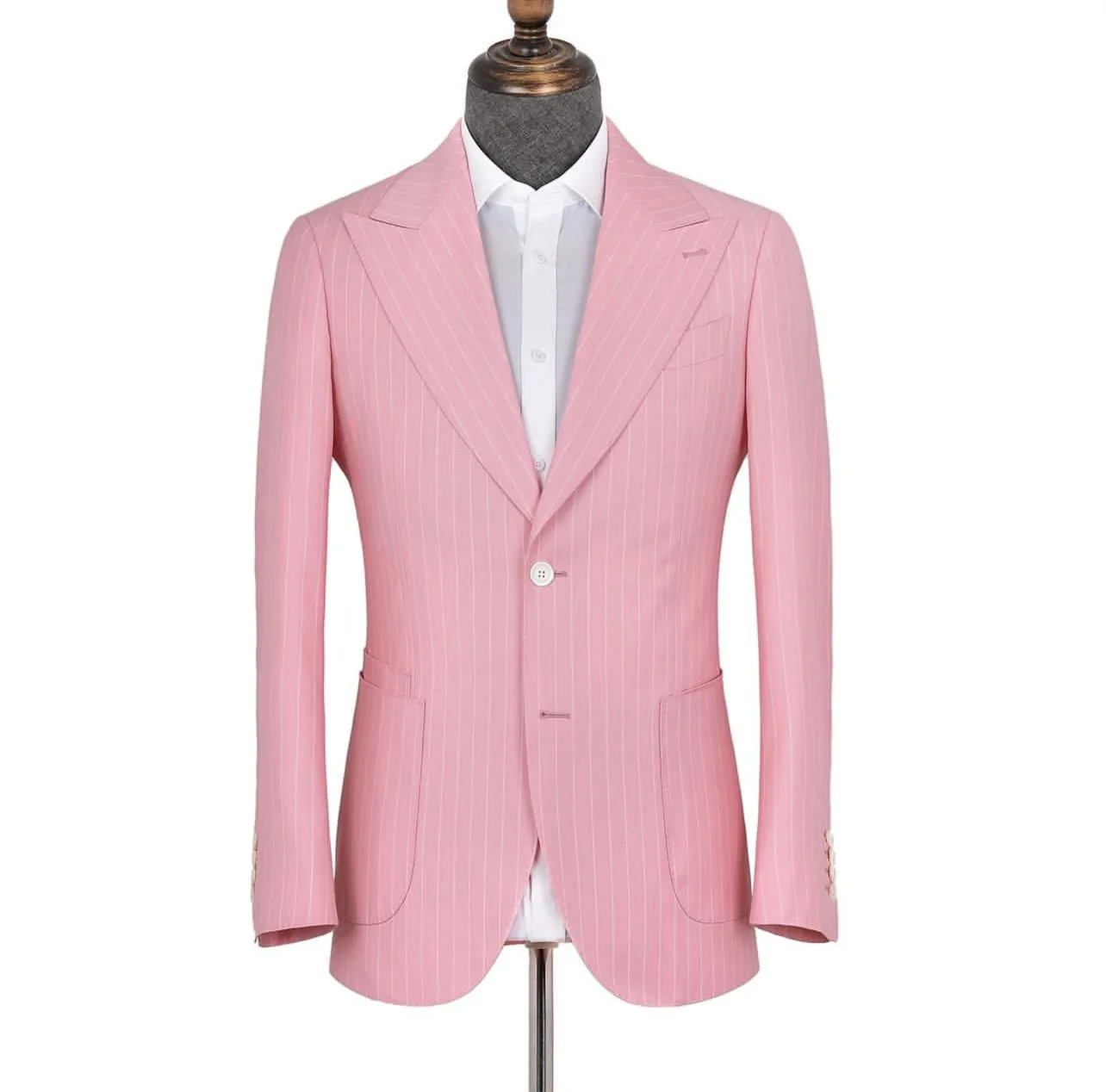 Pink Striped Suit for Men Peak Lapel Blazer with Pants 2 Piece Regular Fit Formal Business Male Sets Tailor Made Wedding Dress
Pink Striped Suit for Men Peak Lapel Blazer with Pants 2 Piece Regular Fit Formal Business Male Sets Tailor Made Wedding Dress