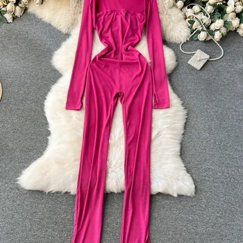 HOT SALE Cactus Jack T-shirt: O Estilo Hip Hop que Voa Alto 7 Foamlina European and American Jumpsuits for Women Sexy Open Cardigan Slimming Long Straight Pants Two-piece Set Jumpsuits