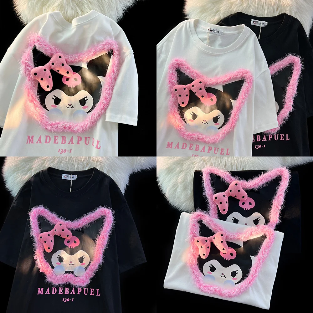 Новинка летняя женская одежда Sanrio Kuromi японская мода Y2K белая футболка с коротким рукавом топы оверсайз парные футболки для молодых девушек
Новинка летняя женская одежда Sanrio Kuromi японская мода Y2K белая футболка с коротким рукавом топы оверсайз парные футболки для молодых девушек