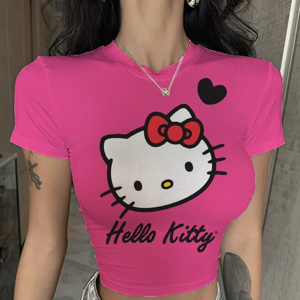 Женская футболка с коротким рукавом Hello Kitty, фиолетовая Повседневная Базовая футболка с круглым вырезом, универсальный кроп-топ, мягкая облегающая футболка в Корейском стиле
Женская футболка с коротким рукавом Hello Kitty, фиолетовая Повседневная Базовая футболка с круглым вырезом, универсальный кроп-топ, мягкая облегающая футболка в Корейском стиле