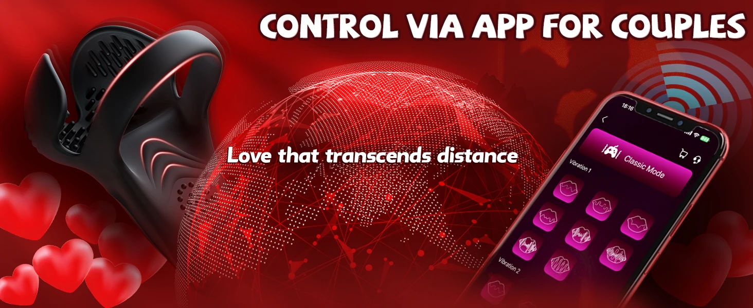 Vibrating Cock Ring Sex Toys for Men Penis Ring Vibrator with 10 Vibrations APP Control Male Sex Toy for Men Couple Vibrating Cock Ring Sex Toys for Men Penis Ring Vibrator with 10 Vibrations APP Control Male Sex Toy for Men Couple