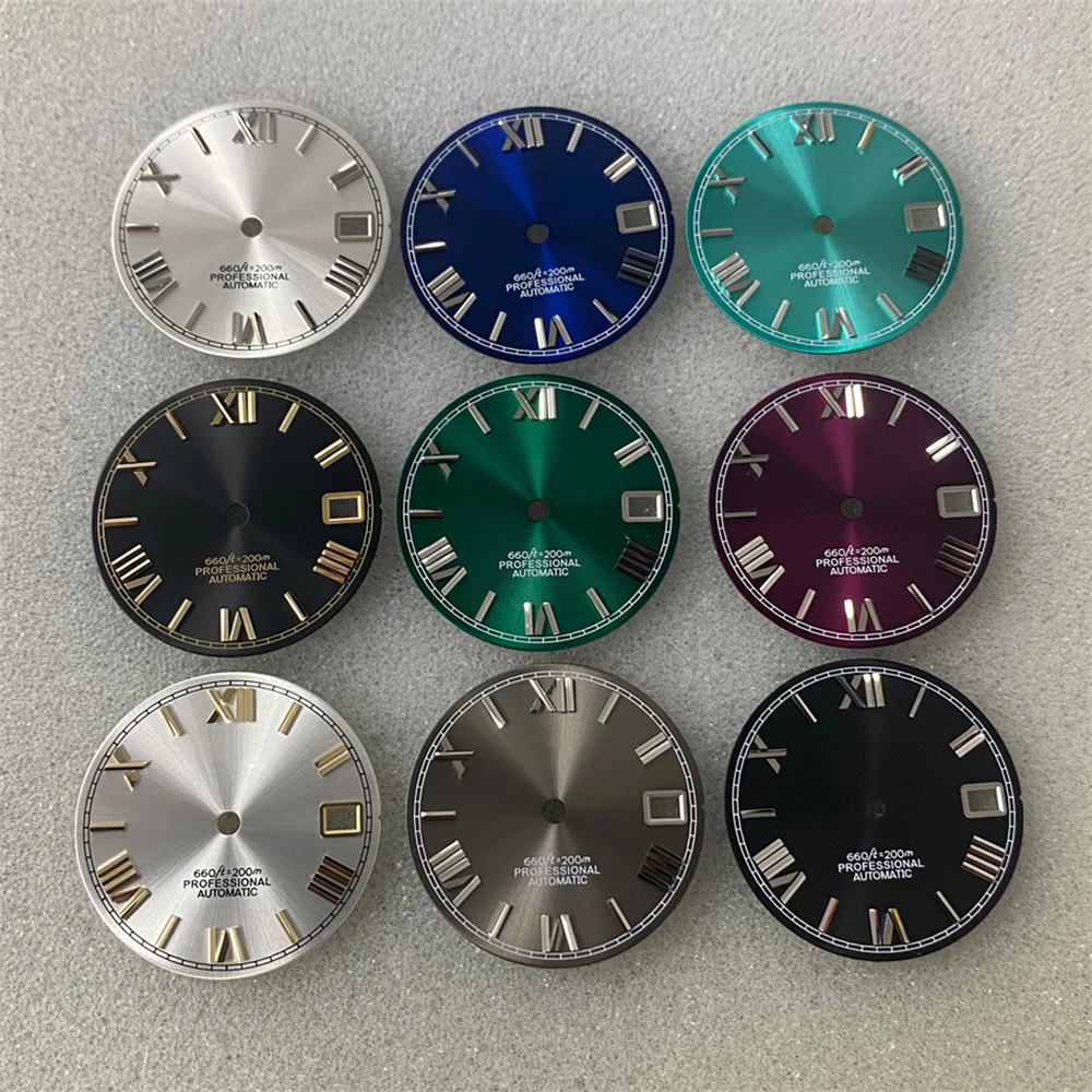 

2024 New NH35 Dial 10 Styles 28.5mm No Luminous Roman Numeral Watch Dial for NH35 NH36 Movement Watch Faces Parts Accessories