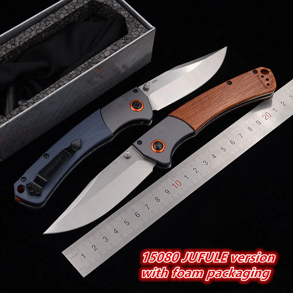 

JUFULE Crooked River 15080 Aluminium G10 / Wood Handle Mark S30V Blade Camping Hunt Pocket Tactical Tool Folding Utility Knife