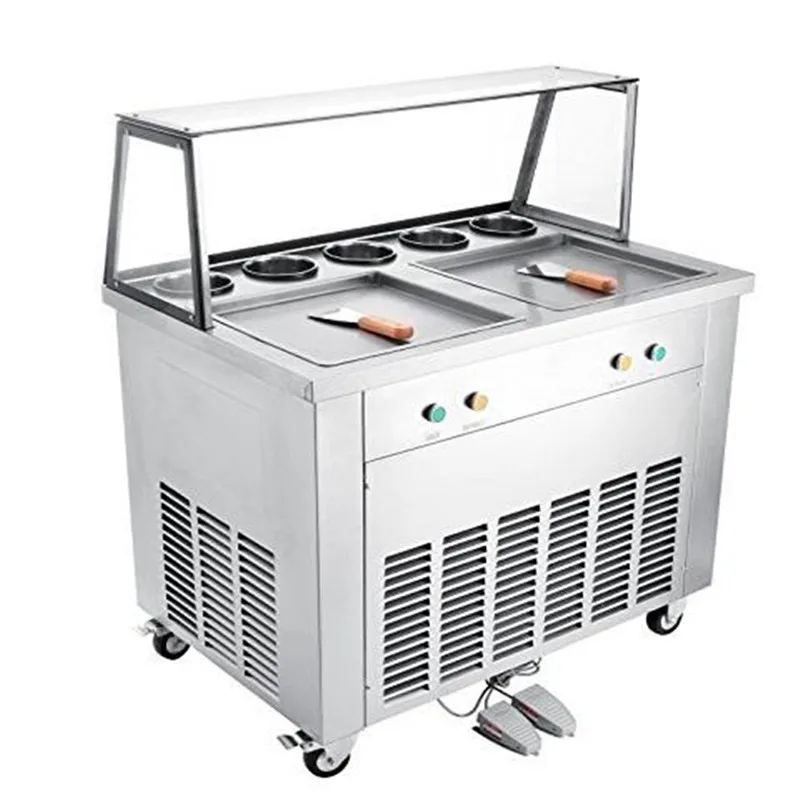 Square Plate Double Pot Fried Ice Cream Machine Yogurt Commercial Stainless Steel High Production
Square Plate Double Pot Fried Ice Cream Machine Yogurt Commercial Stainless Steel High Production