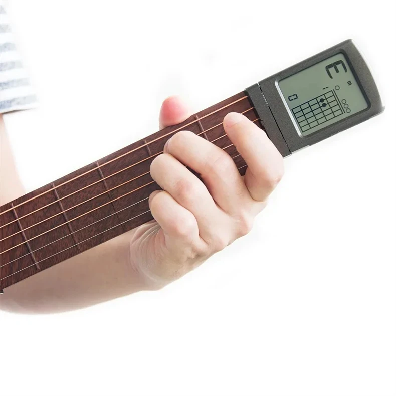 Pocket Guitar Chord Practice Tool, Portable Guitar Neck for Trainer Beginner w/a Rotatable Chords Chart Screen Pocket Guitar Chord Practice Tool, Portable Guitar Neck for Trainer Beginner w/a Rotatable Chords Chart Screen