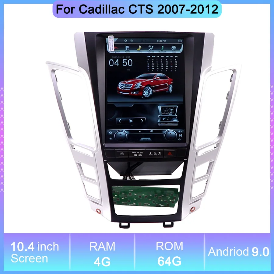 

10.4"Android 9.0 Telsa Car Radio Player For Cadillac CTS SRX 2007-2012 With Multimedia GPS Navigation Stereo Wireless CarPlay