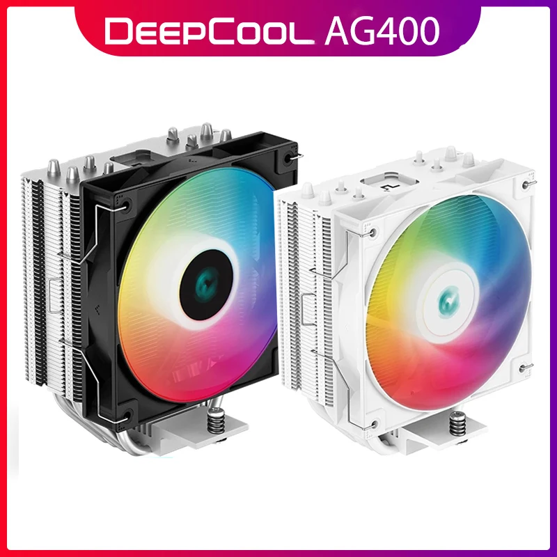 

Кулер для процессора Deepcool AG400, 4 тепловые трубки, 5 В, 3 контакта, кулер для процессора ARGB PWM, для LGA1700 1200 115X AM4 AM5, кулер воздуха TDP 220 Вт