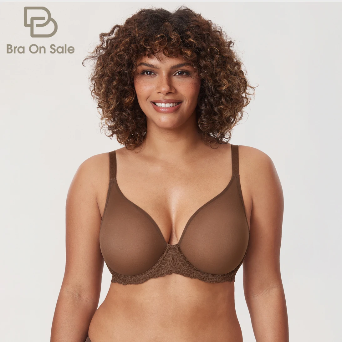 

Women's Sheer Bra Plus Size Sexy See Through Lace Full Coverage Transparent Underwire Unlined Mesh Bras