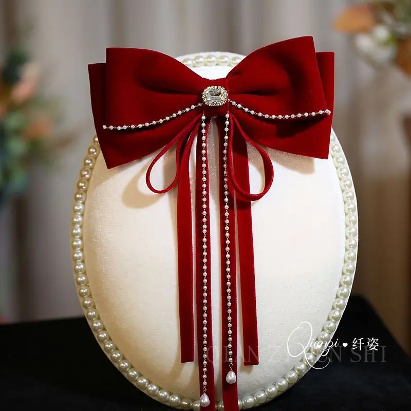 Korean Velvet Bow Tassel Hair Pins Fabric Rhinestone Pearsl Hair Clips for Women Luxulry Jewelry Clip Gils Hair Accessories
Korean Velvet Bow Tassel Hair Pins Fabric Rhinestone Pearsl Hair Clips for Women Luxulry Jewelry Clip Gils Hair Accessories