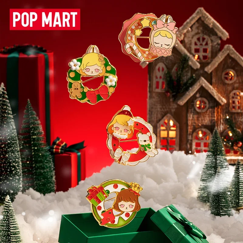 

Pop Mart Bunny Christmas Series Badge Blind Box Kawaii Action Anime Mystery Figures Toys and Hobbies Guess Bag Birthday Gifts