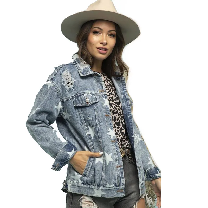 Женская новая джинсовая куртка Stylewomen, Новая повседневная модная уличная джинсовая куртка с принтом в виде пятиконечной звезды на осень и зиму
Женская новая джинсовая куртка Stylewomen, Новая повседневная модная уличная джинсовая куртка с принтом в виде пятиконечной звезды на осень и зиму