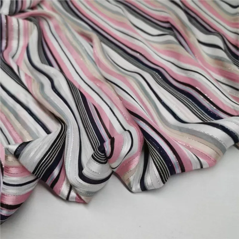 Color Stripes Beauty Strip Chiffon Fabric Diy Hand Sewing Polyester Fashion Dress 
Color Stripes Beauty Strip Chiffon Fabric Diy Hand Sewing Polyester Fashion Dress
