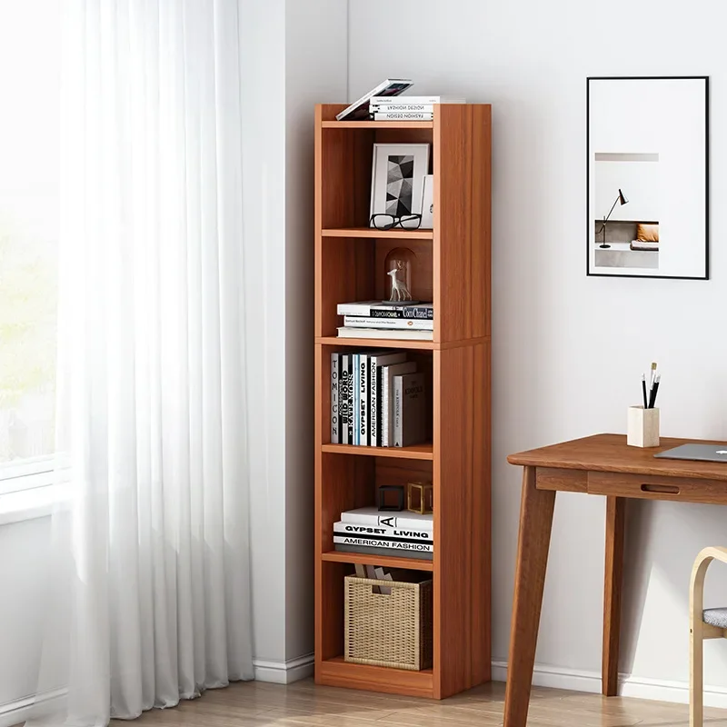 

Bookshelf Corner Cabinet Narrow Simple Floor Economical Storage Cabinet Storage Space-Saving Small Corner Storage Bookcase