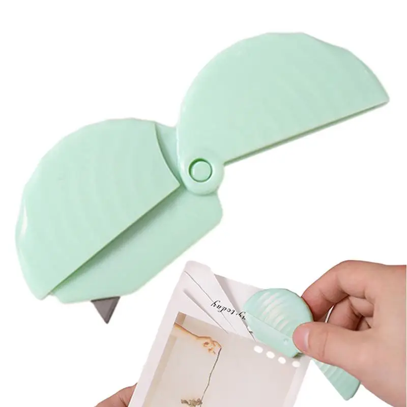 

Mini Utility Knife Cute Record Shaped Mini Retractable Craft Wrapping Box Paper Envelope Cutter Portable Small Pocket Sized
