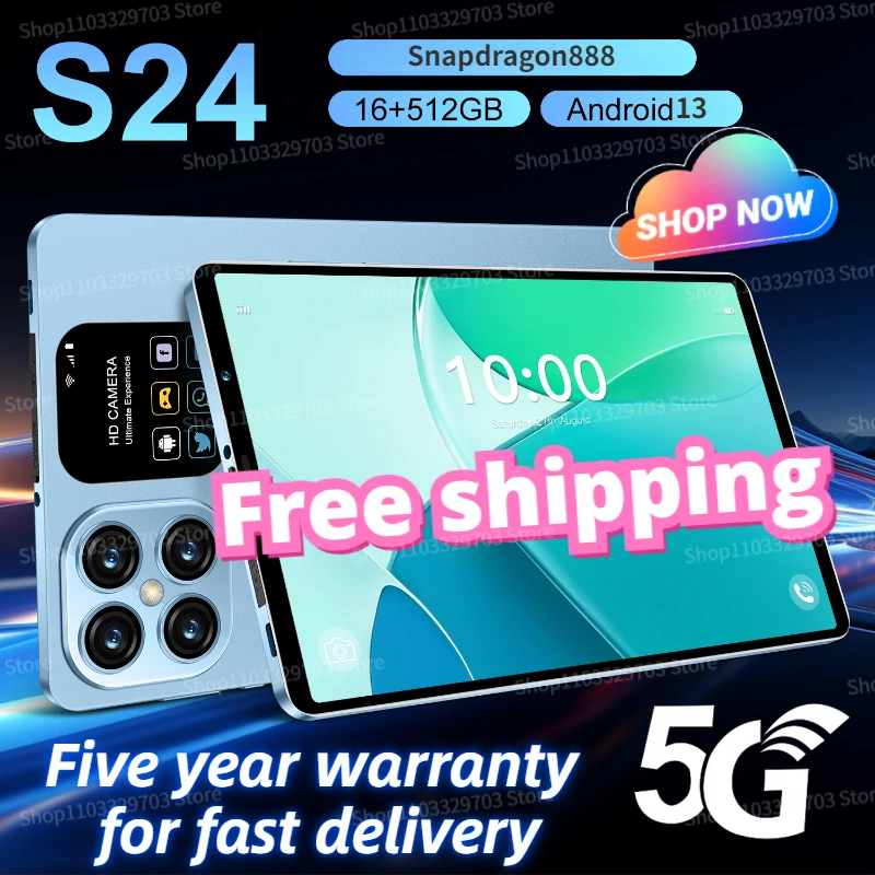 2024 Original S24 Tablet PC Android13 8 inch HD 16+512GB Snapdragon888 Unlocked Pad Dual Card 4G/5G Call Wifi MI Global Version
2024 Original S24 Tablet PC Android13 8 inch HD 16+512GB Snapdragon888 Unlocked Pad Dual Card 4G/5G Call Wifi MI Global Version