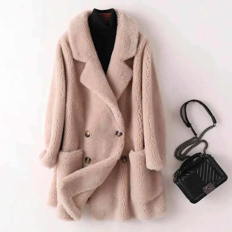 Women Real Fur Coat Cashmere Wool Blends Ladies Natural Collar Cuffs Turn-down Slim Long Sleeves Overcoat G170
Women Real Fur Coat Cashmere Wool Blends Ladies Natural Collar Cuffs Turn-down Slim Long Sleeves Overcoat G170