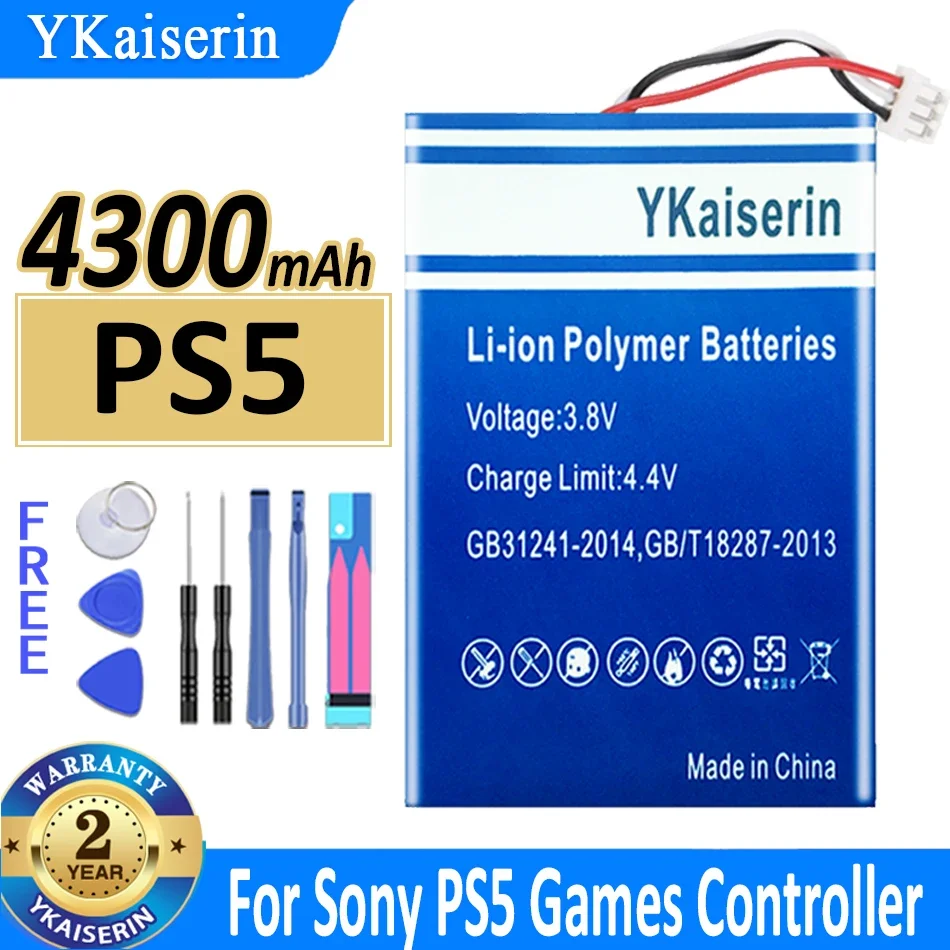 

YKaiserin 4300mAh LIP1708 Battery For Sony PS5 Controller for DualSense Game Controller Rechargeable Built-in Lithium