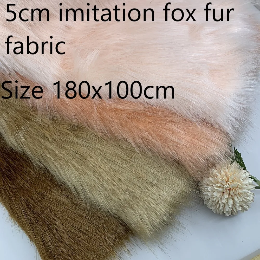 

ZYFMPTEX 5cm Non Elastic 180x100cm Long Synthetic Fur Polyester Environmentally Friendly Mink DIY Sewing Fabric Plush Doll Cloth