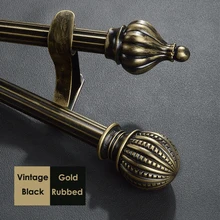 Sungshida 6Pack Fully Hand Paint Craft Vintage GOLD Rasha Finials for 25-28mm Diameter Curtain Poles and Drapery Rods Deco.