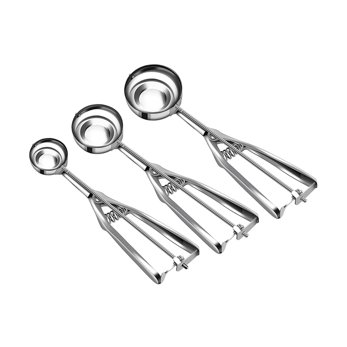 Ice Cream Scoop Set with Multiple Size Trigger Stainless Steel Cookie Scoops 3 for Baking
Ice Cream Scoop Set with Multiple Size Trigger Stainless Steel Cookie Scoops 3 for Baking