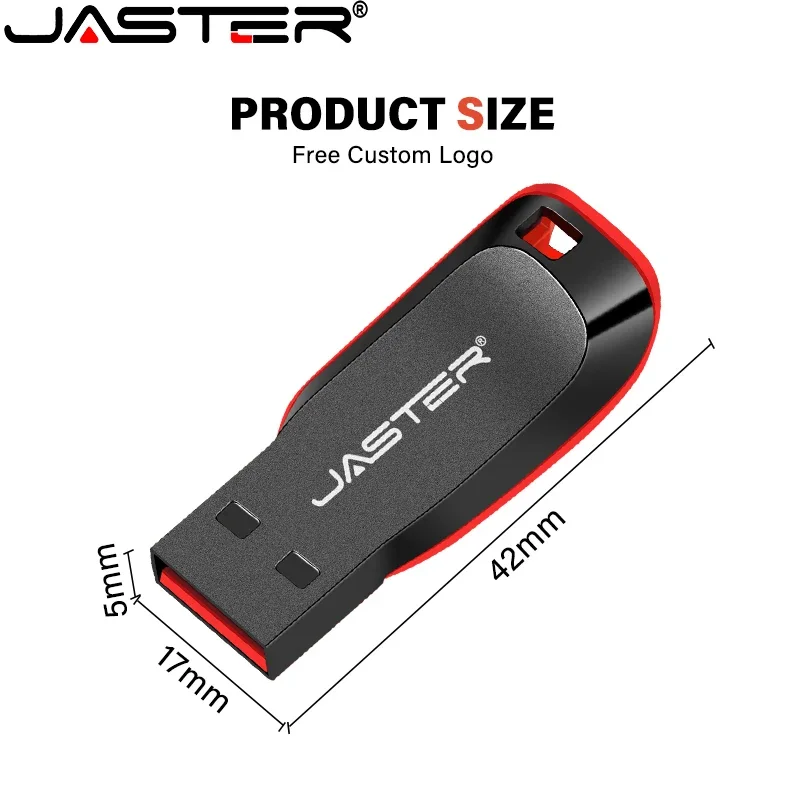 

JASTER Metal USB Flash Drives 128GB Real Capacity Memory Stick 64GB Portable Pen Drive 32GB Free Key Chain USB Stick 16GB 8GB