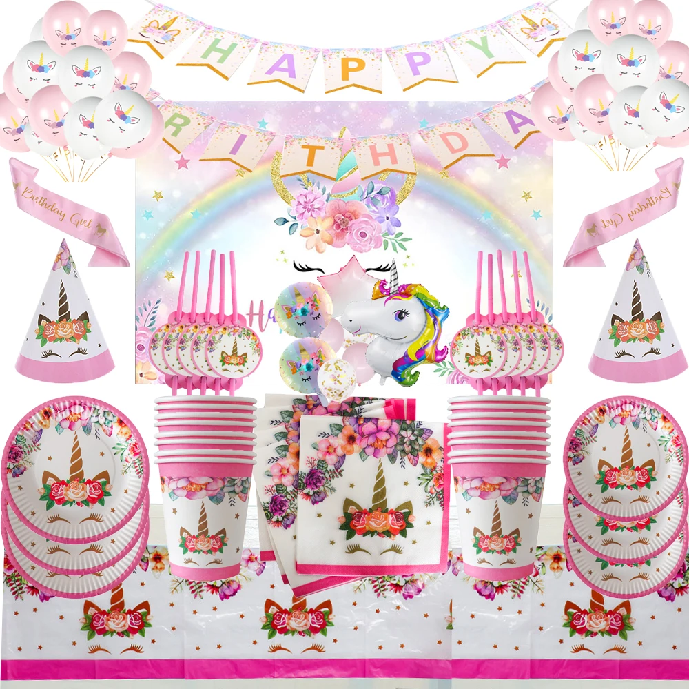 Unicorn Birthday Party Decorations Disposable Paper Cup Plate Napkin Cake Topper Backdrop Unicorn Girls Birthday Party Supplies
Unicorn Birthday Party Decorations Disposable Paper Cup Plate Napkin Cake Topper Backdrop Unicorn Girls Birthday Party Supplies