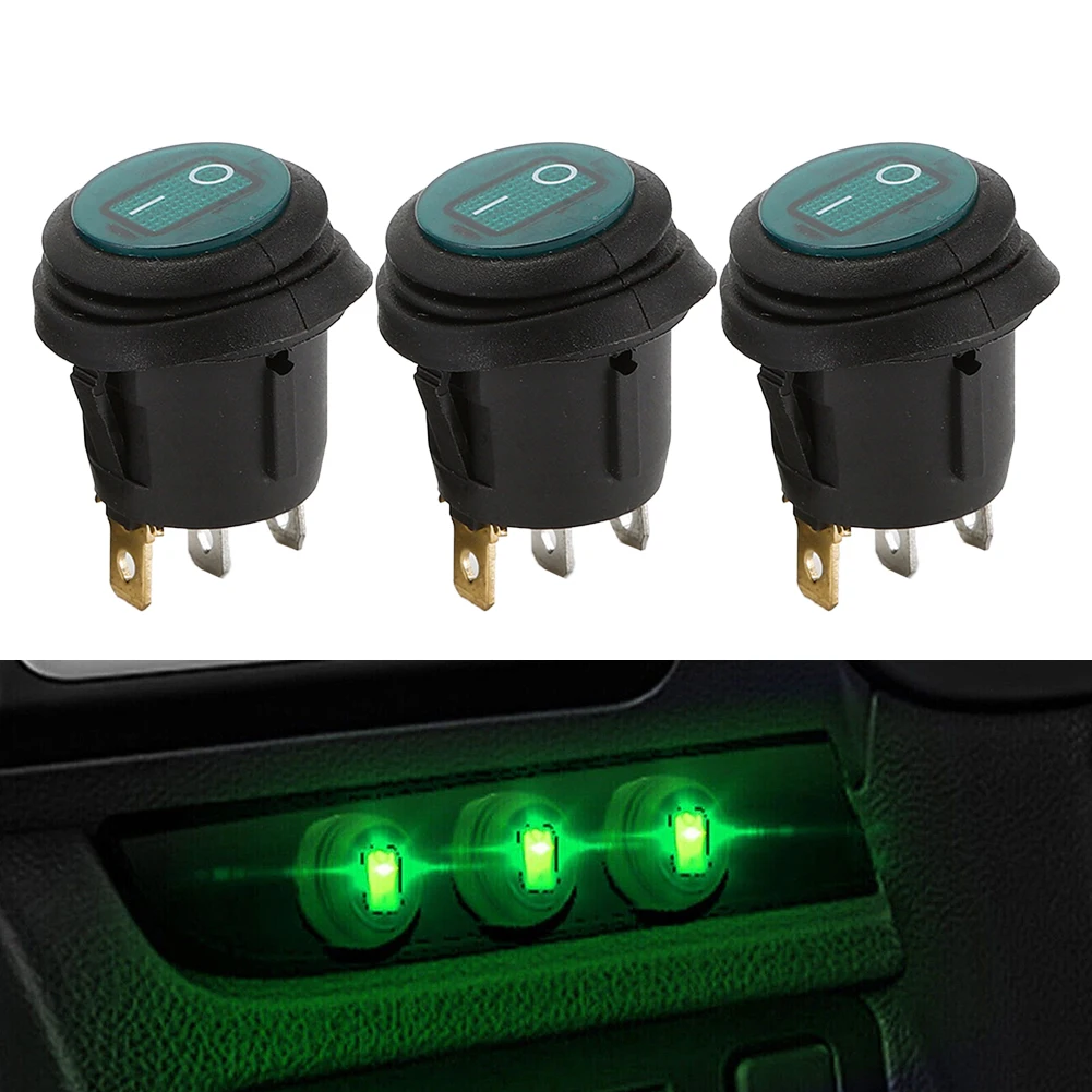 3 Pcs GREEN LED 12V 20A Car Boat ON/OFF Round Waterproof Rocker Toggle Switch LED Indicator For Car And Boat Applications
3 Pcs GREEN LED 12V 20A Car Boat ON/OFF Round Waterproof Rocker Toggle Switch LED Indicator For Car And Boat Applications