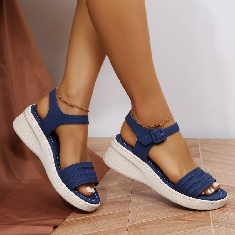 Women's Sandals 2023 New Summer Fashion Open Toe Ladies Shoes Solid Wedges Non-slip Beach Buckle Casual Female Sandals Zapatos
Women's Sandals 2023 New Summer Fashion Open Toe Ladies Shoes Solid Wedges Non-slip Beach Buckle Casual Female Sandals Zapatos