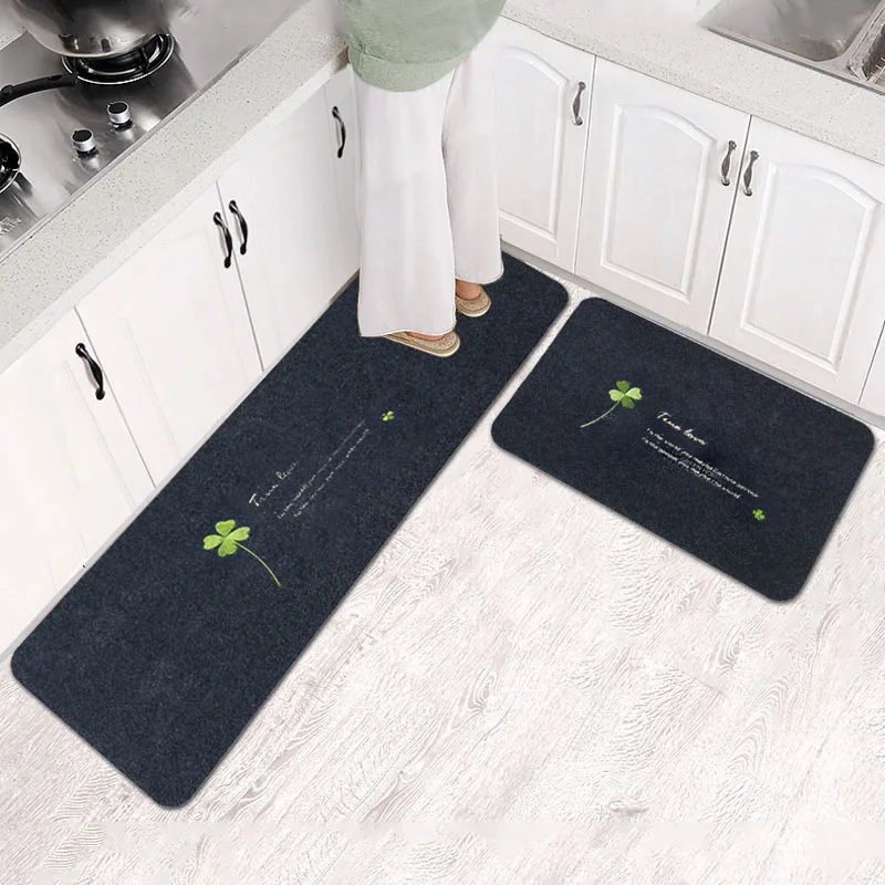 

New Kitchen Anti-skid Foot Mats Oil-proof and Water-absorbing Door Mats Long Strip Mats Home Mats Door Carpets