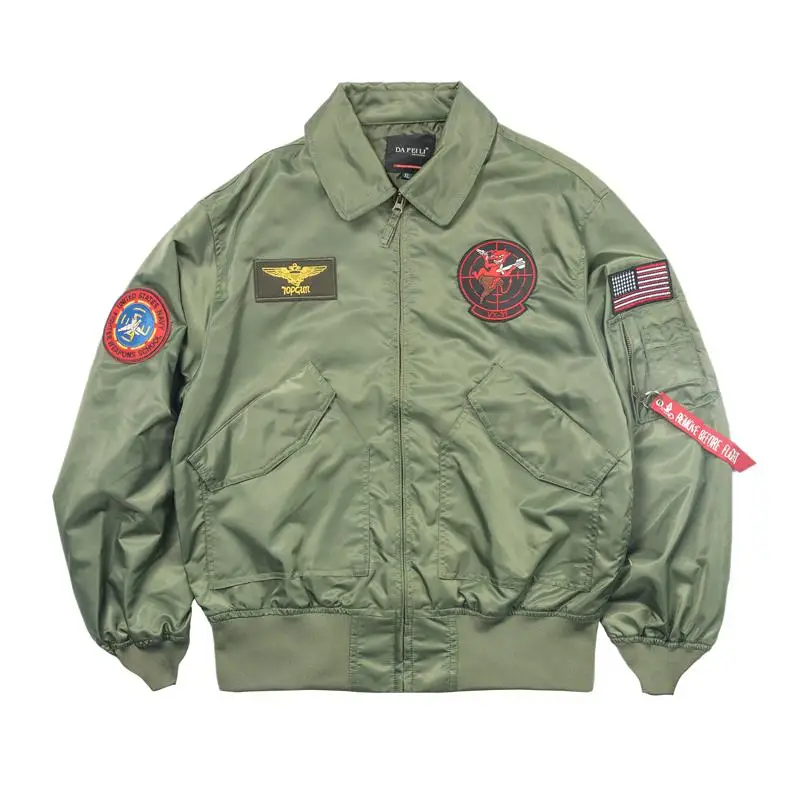 

TOP GUN CWU-36P Spring Patched Military Style Bomber Pilot Flight Thin Coat Windbreaker Jacket