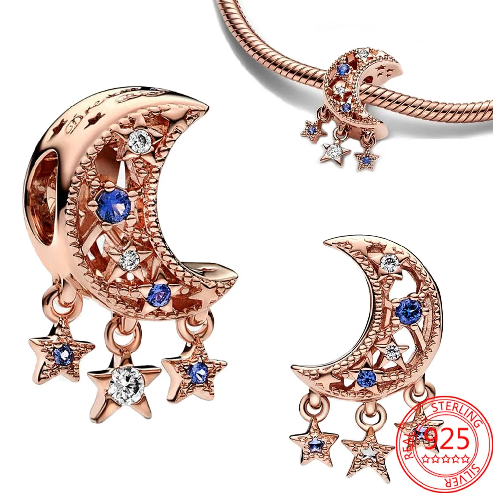 New Style 925 Silver Rose Gold Star & Crescent Moon Charm Fit Bracelet Glittering Exquisite Jewelry Gifts for Women
New Style 925 Silver Rose Gold Star & Crescent Moon Charm Fit Bracelet Glittering Exquisite Jewelry Gifts for Women