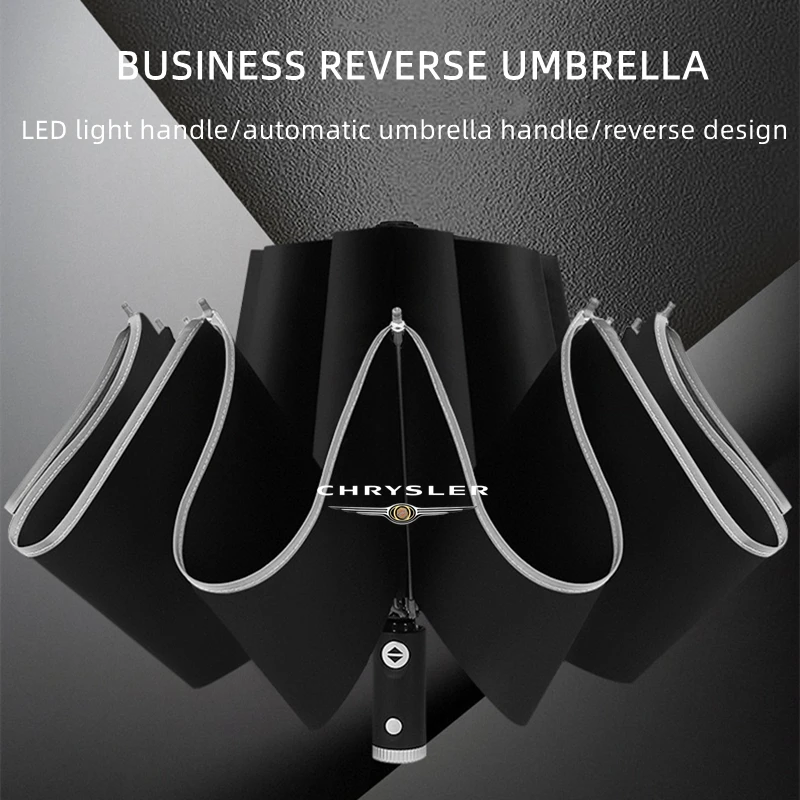

Automatic Umbrella with Reflective Stripe Reverse Led Light Umbrella For Chrysler 300c 300 Pacifica 200 Sebring PT Cruiser